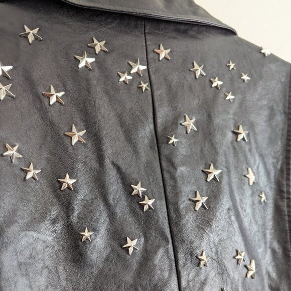 Moto faux leather jacket with star studs - Picture 8 of 9